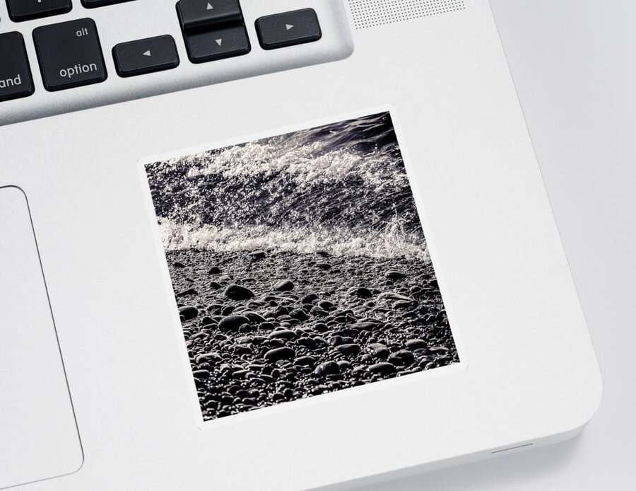 Rocky Beach Sticker featuring the photograph On The Rocks French Beach Square by Roxy Hurtubise