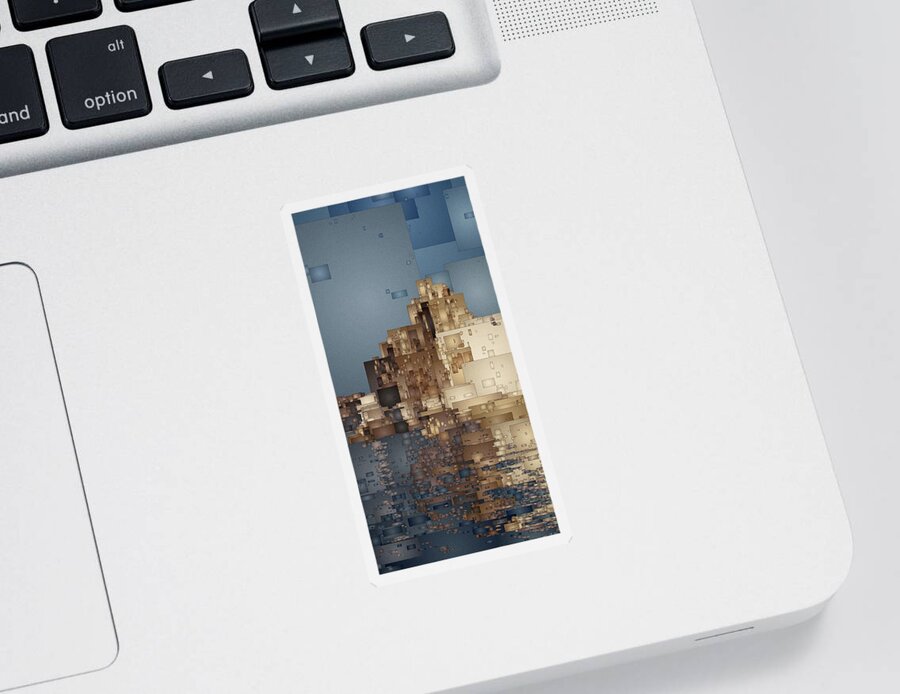 Digital Sticker featuring the digital art On the Rocks by David Hansen