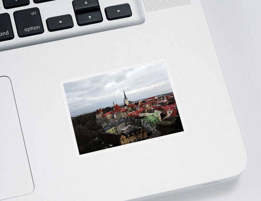 Tallinn Sticker featuring the photograph On Top of Tallinn by Randi Grace Nilsberg