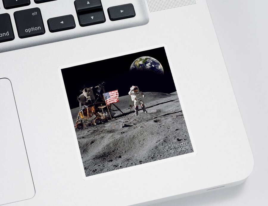 Moon Sticker featuring the photograph On Top of the World by Jon Neidert