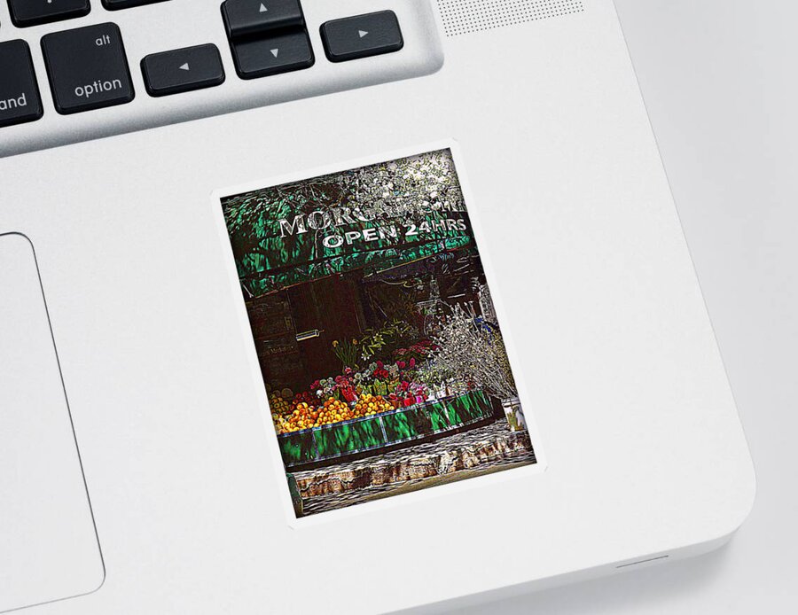 Fruitstand Sticker featuring the photograph Open 24 Hours by Miriam Danar
