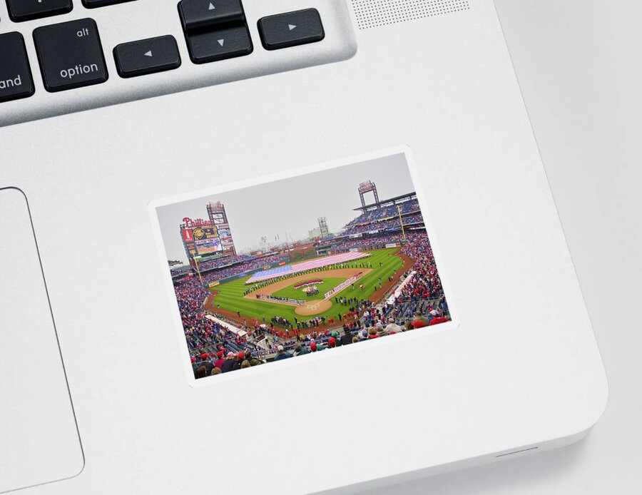 Photography Sticker featuring the photograph Opening Day Ceremonies Featuring by Panoramic Images