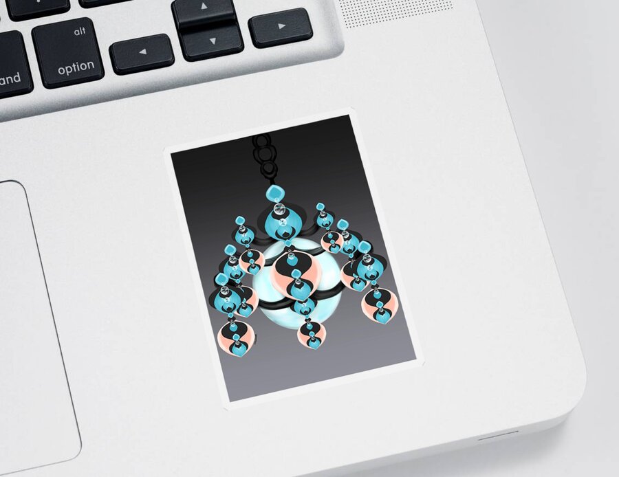 Ornamental Sticker featuring the digital art Ornamental Ice Illumination by Christine Fournier