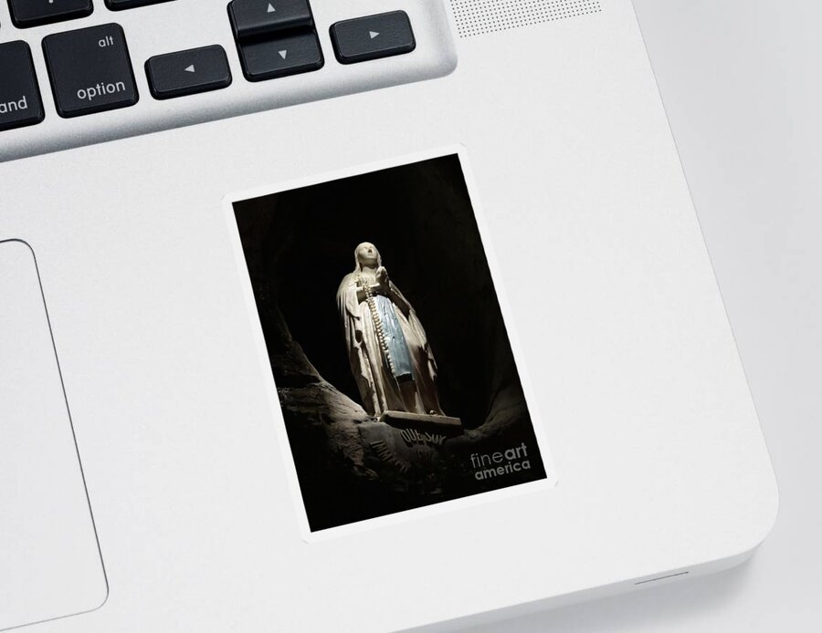 Lourdes Sticker featuring the photograph Our Lady of Lourdes Grotto at Night by Carol Groenen