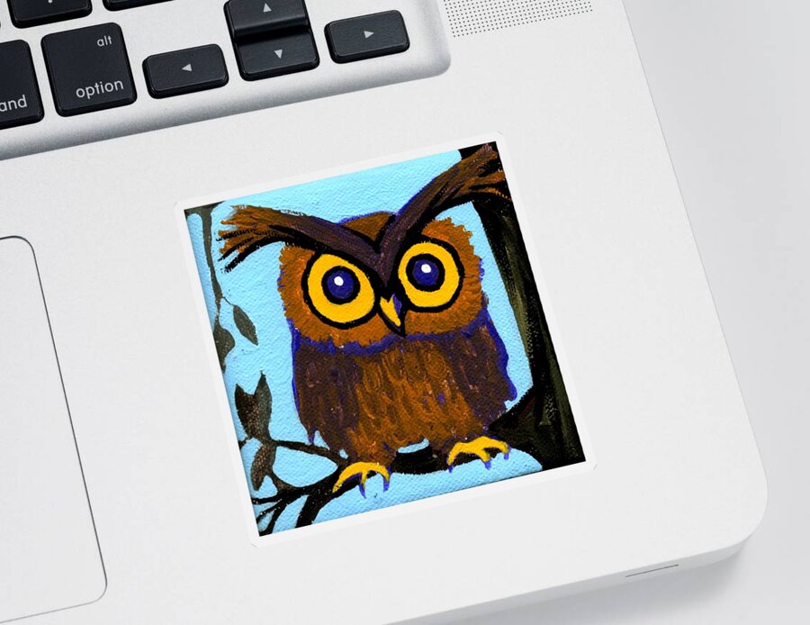 Owl Sticker featuring the painting Owlette by Genevieve Esson