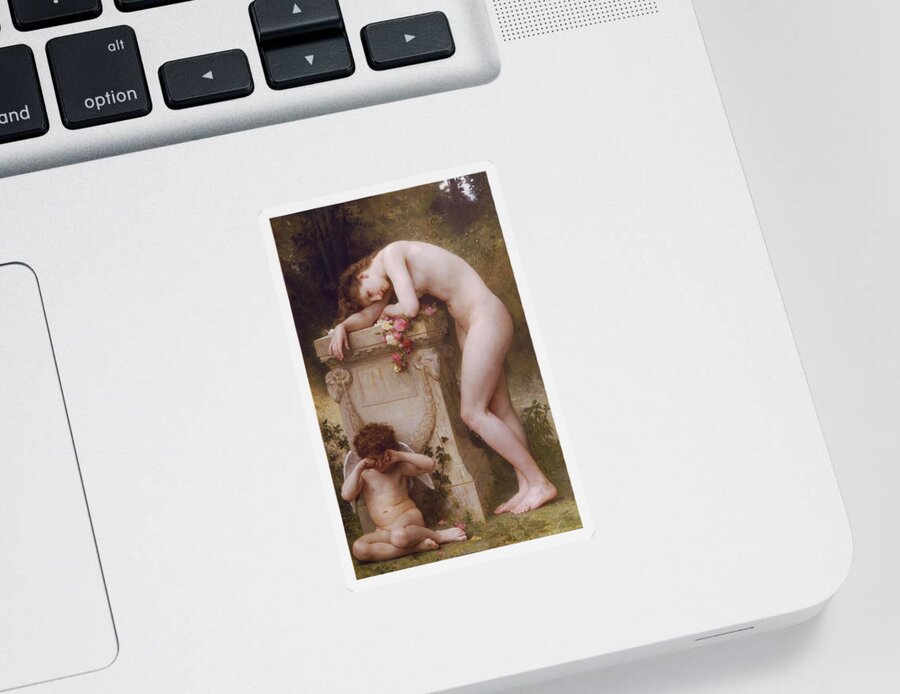 Pain Sticker featuring the painting Pain of Love by William Adolphe Bouguereau