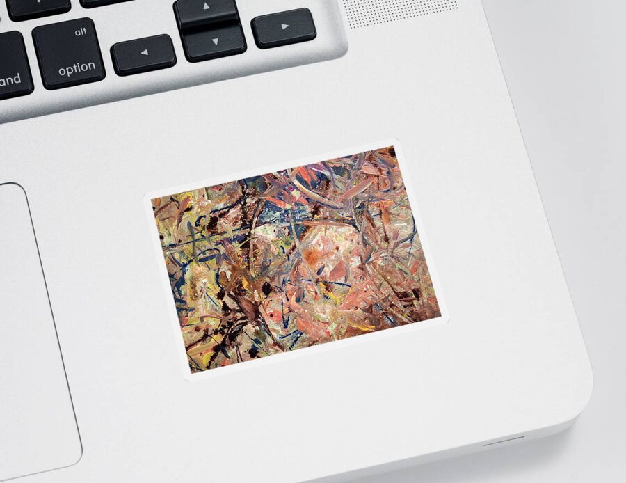 Abstract Sticker featuring the painting Paint number 53 by James W Johnson