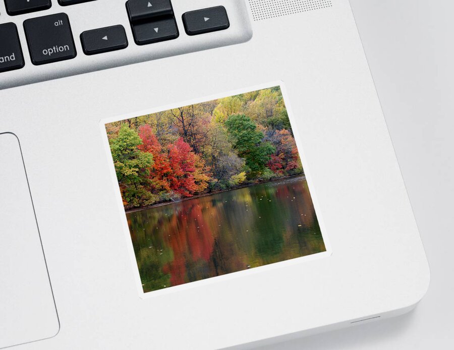 Fall Sticker featuring the photograph Painted Water by Richard Bryce and Family