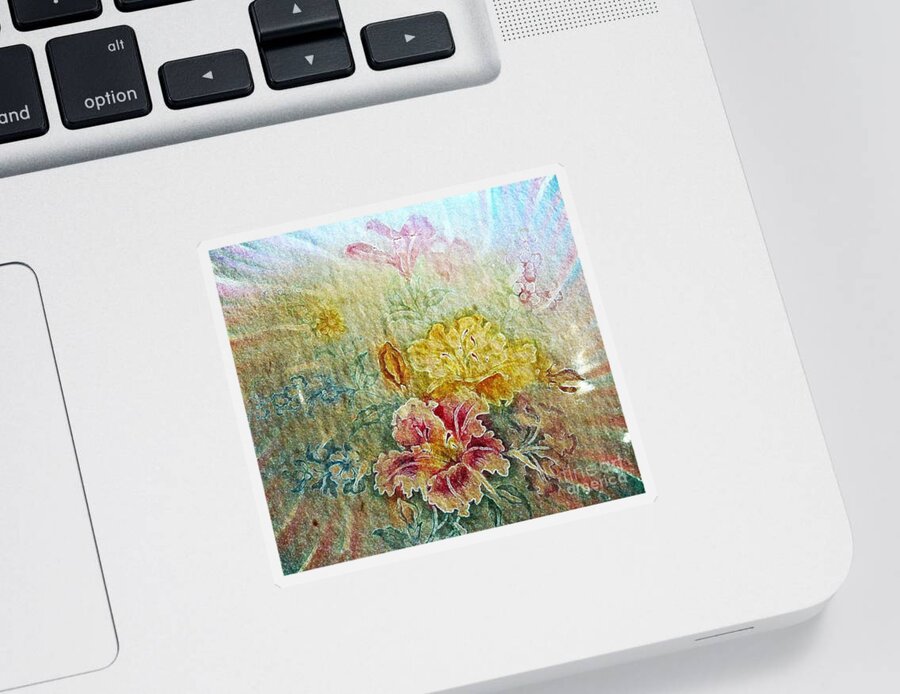 Painterly Sticker featuring the photograph Painterly Floral by Judy Palkimas