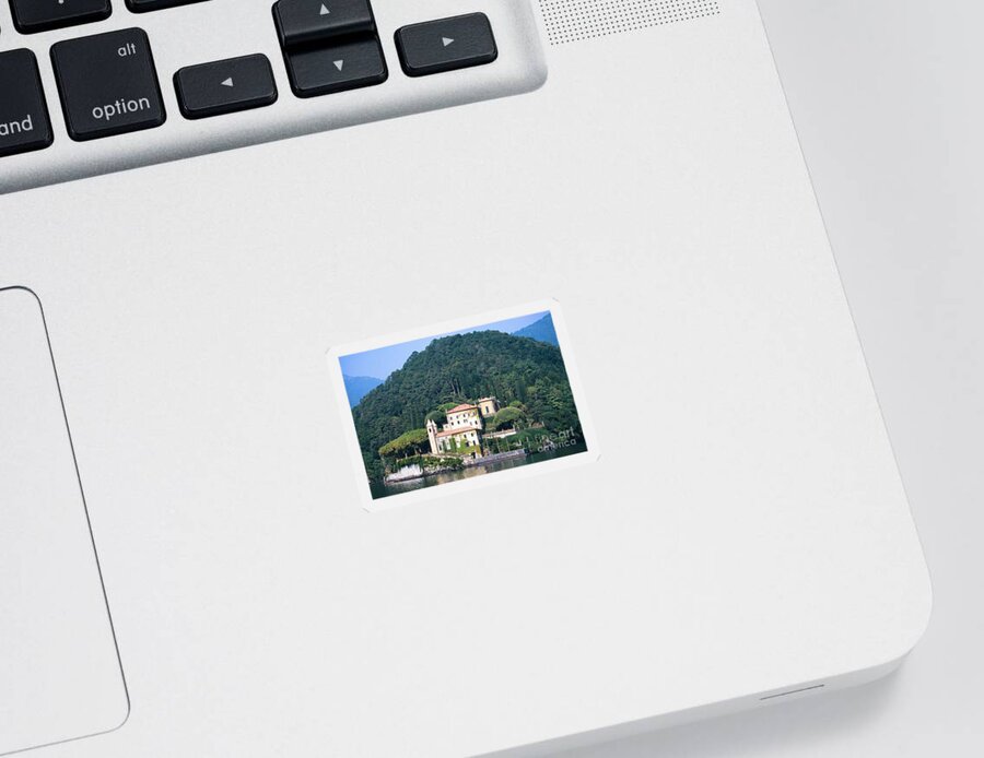 Lake Como Sticker featuring the photograph Palace at Lake Como Italy by Greta Corens