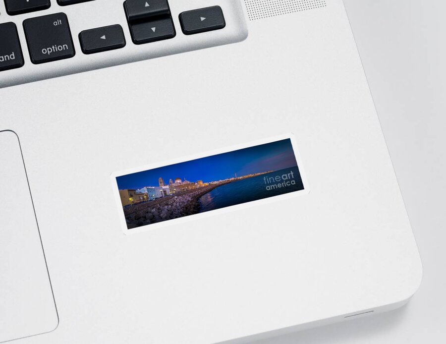 Andalucia Sticker featuring the photograph Panorama Of Cadiz From Campo Del Sur Spain by Pablo Avanzini