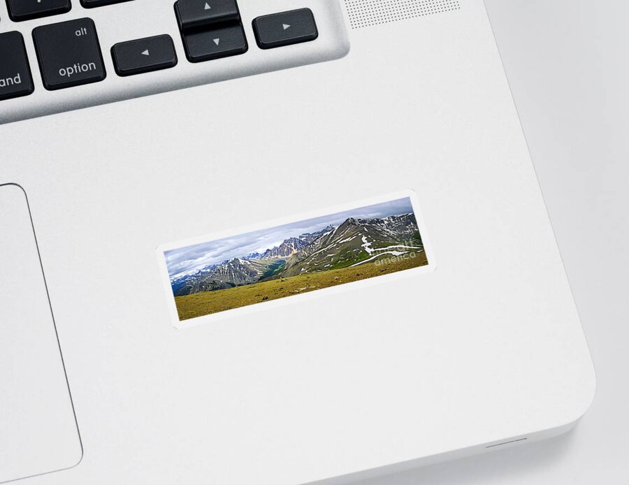 Mountains Sticker featuring the photograph Panorama of Rocky Mountains in Jasper National Park by Elena Elisseeva