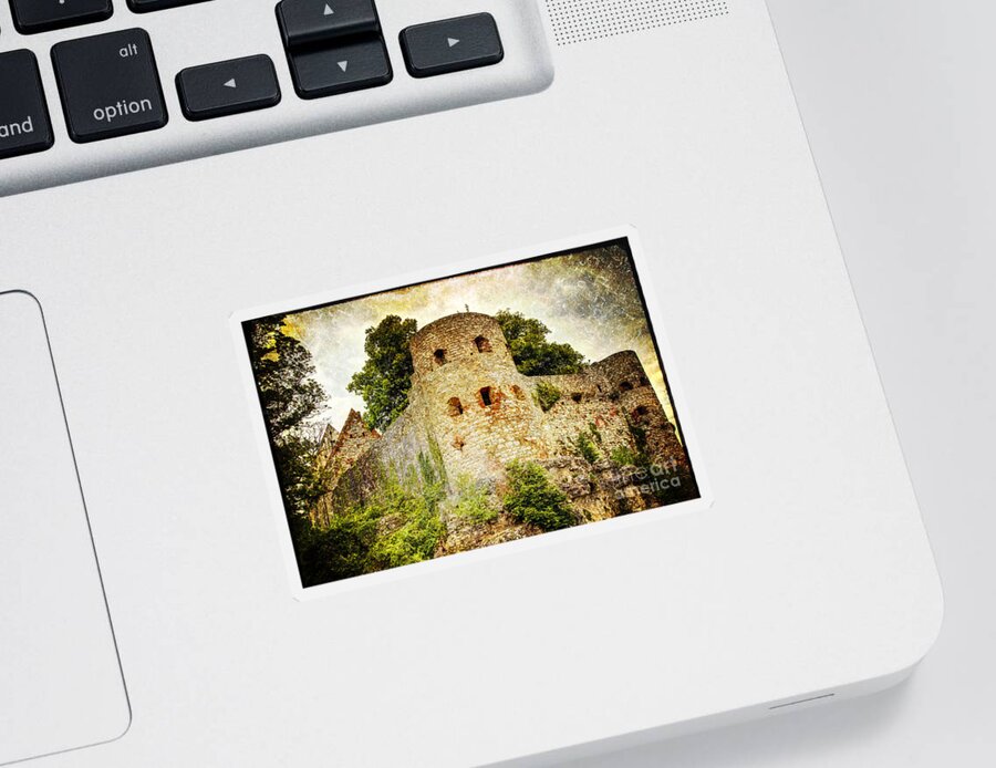 Fortress Sticker featuring the photograph Pappenheim Castle by Heiko Koehrer-Wagner