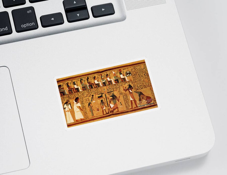 Religion Sticker featuring the photograph Papyrus Of Ani, Weighing Of The Heart by Science Source