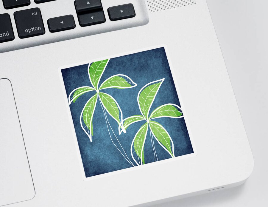 Palm Trees Sticker featuring the painting Paradise Palm Trees by Linda Woods