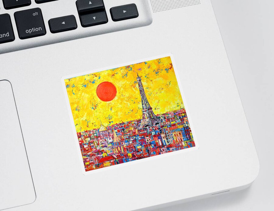 Paris Sticker featuring the painting Paris In Sunlight by Ana Maria Edulescu