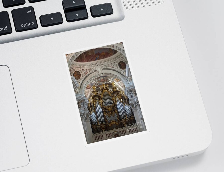 Europe Sticker featuring the photograph Passau cathedral Saint Stephan 2 by Rudi Prott