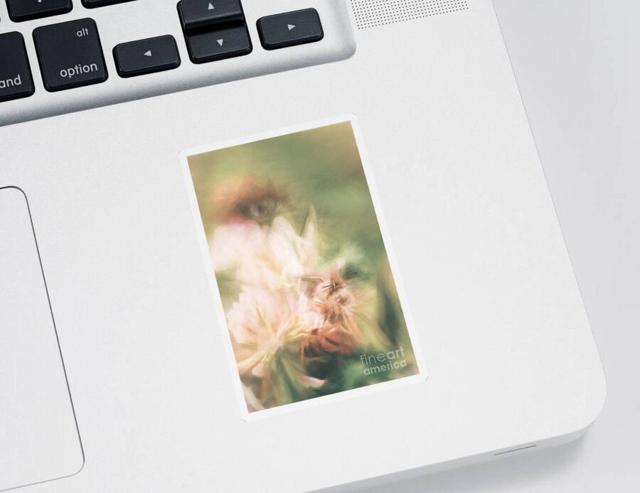 Pastel Sticker featuring the photograph Pastel painting of a honeybee insect by Jorgo Photography