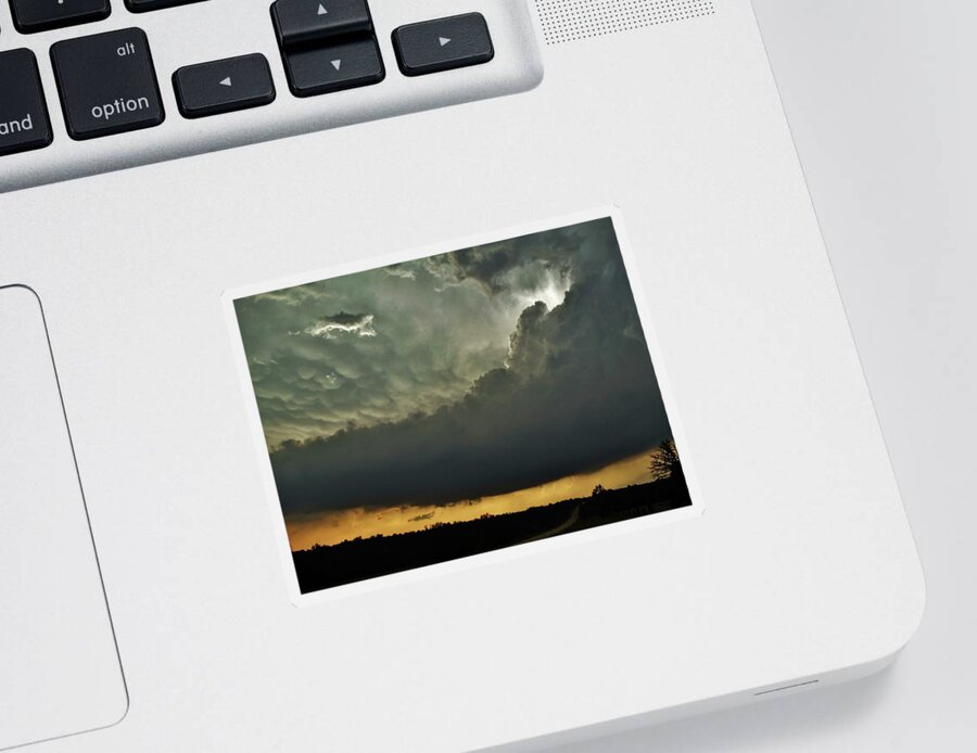 Supercell Sticker featuring the photograph Path To The Supercell by Ed Sweeney