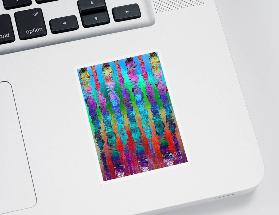 Abstract Sticker featuring the digital art Pattern Bars by Klara Acel