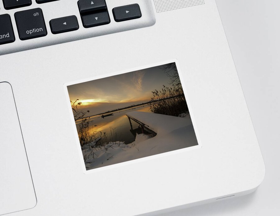Landscape Sticker featuring the photograph Peaceful morning by Davorin Mance