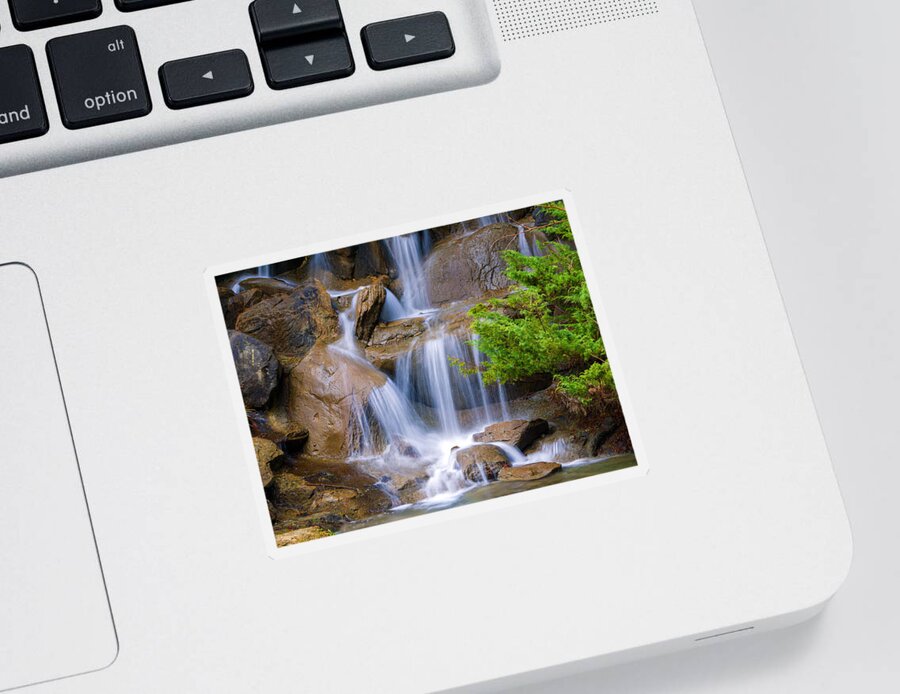 Waterfall Sticker featuring the photograph Peaceful waterfall by Jordan Blackstone