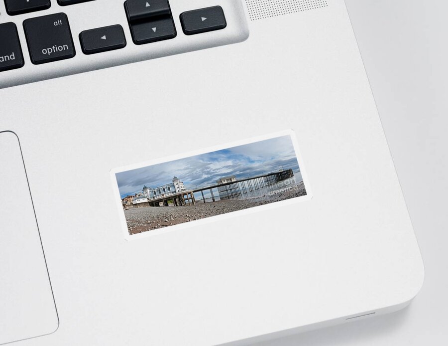 Penarth Pier Sticker featuring the photograph Penarth Pier Panorama 1 by Steve Purnell