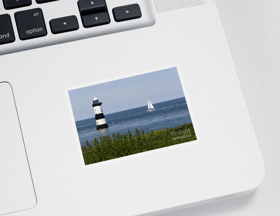 Lighthouse Sticker featuring the photograph Penmon by Steev Stamford
