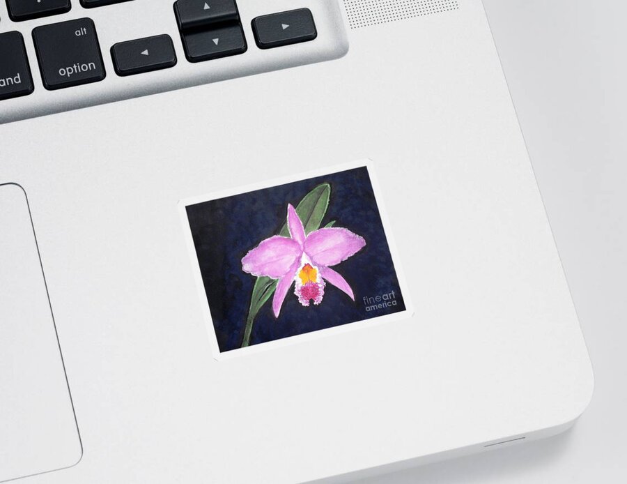 Orchid Sticker featuring the painting Penny's Orchid by Denise Railey