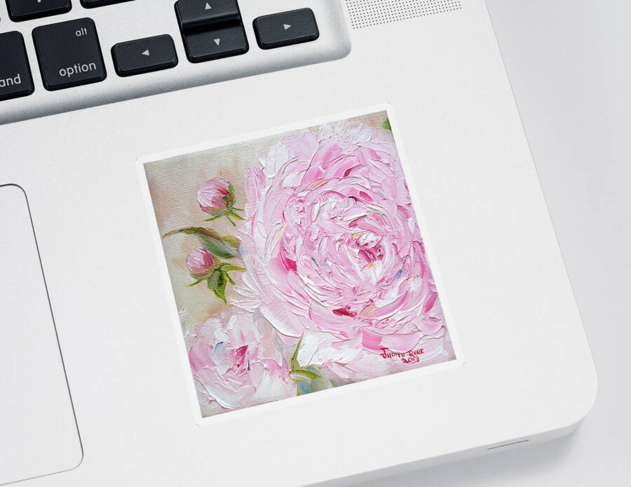 Peony Sticker featuring the painting Peony by Judith Rhue