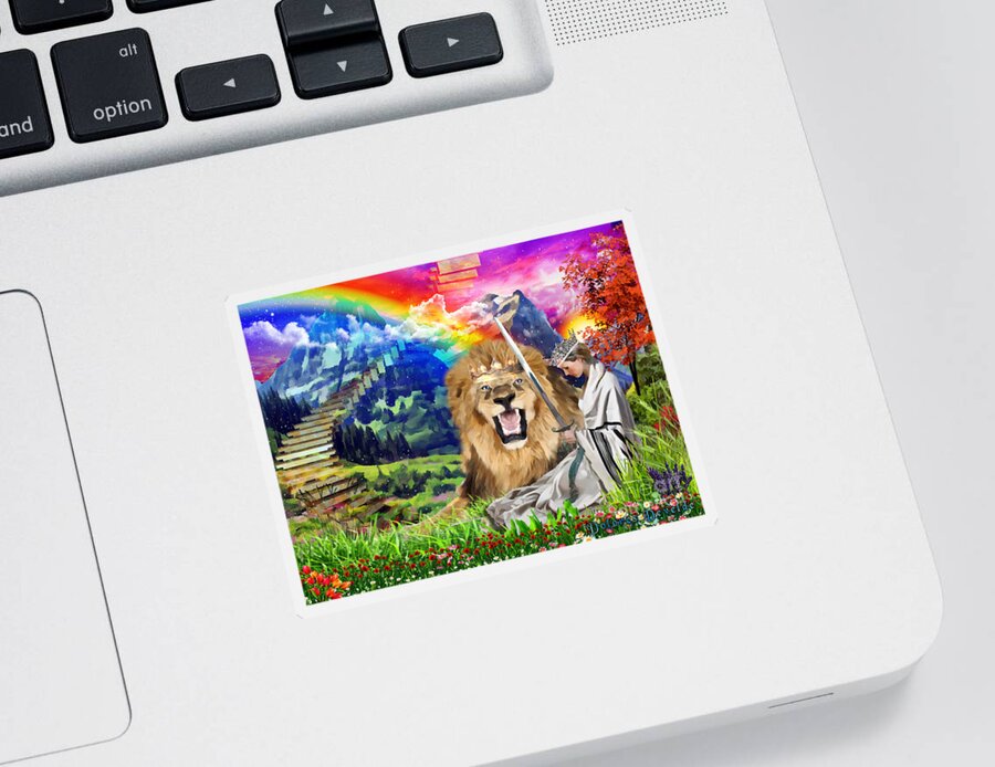 Lion Of Judah Sticker featuring the digital art Perfect Protection by Dolores Develde
