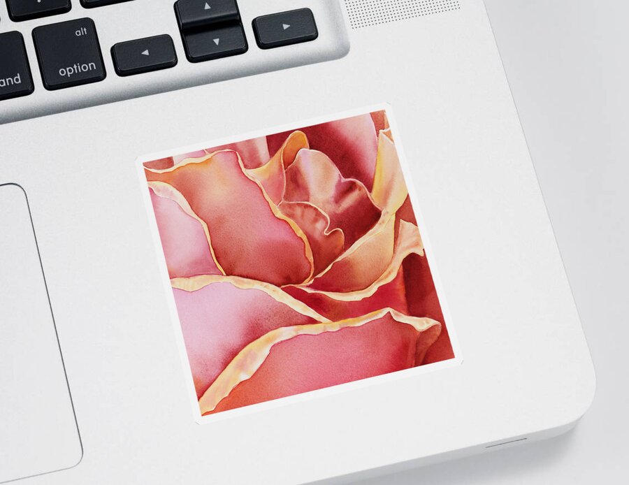 Rose Sticker featuring the painting Petals Petals III by Irina Sztukowski