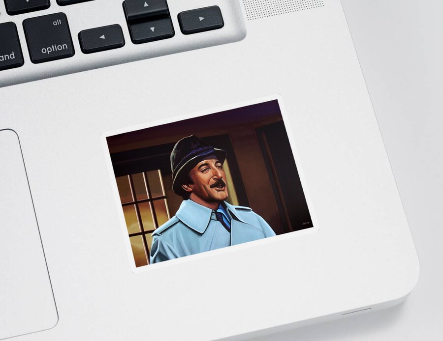 Peter Sellers Sticker featuring the painting Peter Sellers as inspector Clouseau by Paul Meijering