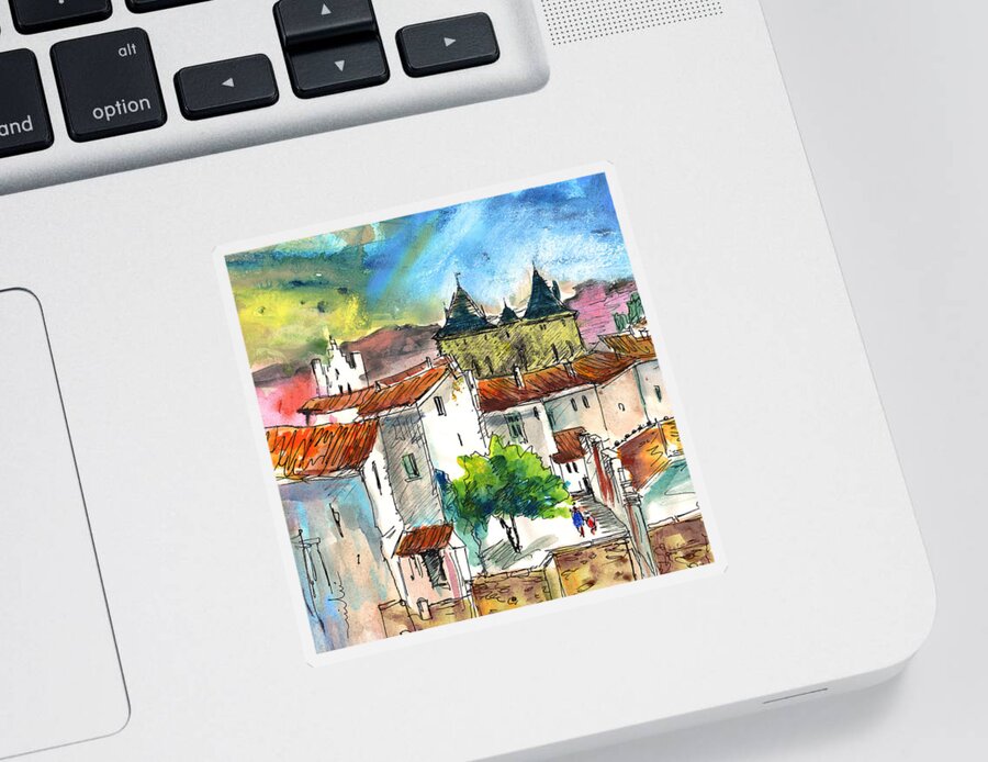 Travel Sticker featuring the painting Pezens 04 by Miki De Goodaboom