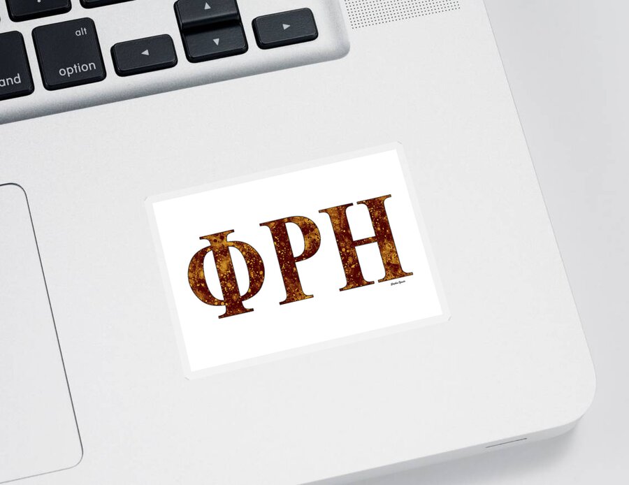 Phi Rho Eta Sticker featuring the digital art Phi Rho Eta - White by Stephen Younts