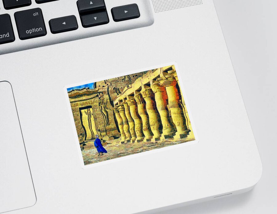 Rossidis Sticker featuring the painting Philae temple by George Rossidis