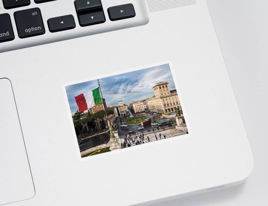 Europe Sticker featuring the photograph Piazza Venezia by John Wadleigh