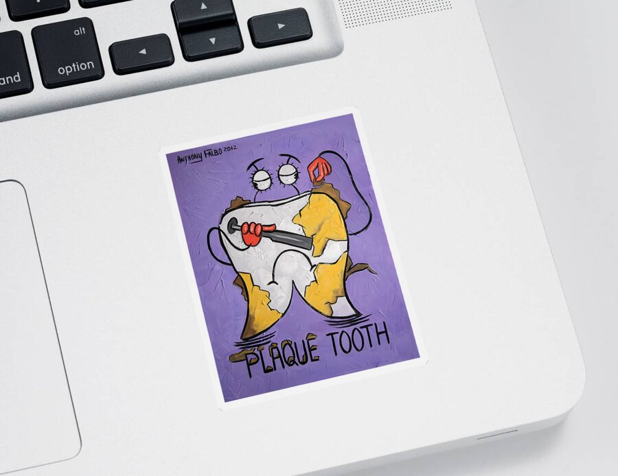 Plaque Tooth Sticker featuring the painting Plaque Tooth by Anthony Falbo