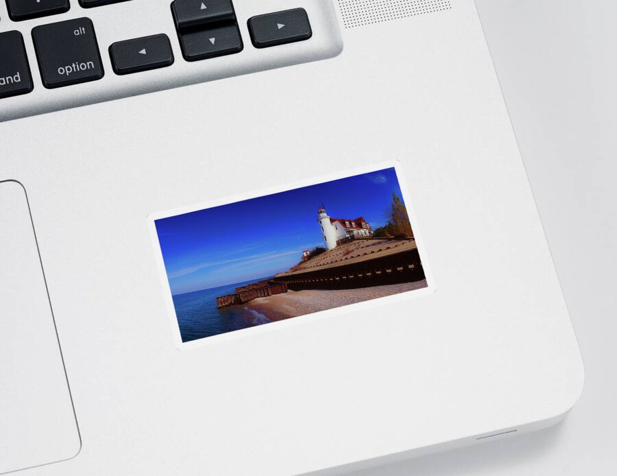 Photography Sticker featuring the photograph Point Betsie Lighthouse, Frankfort by Panoramic Images