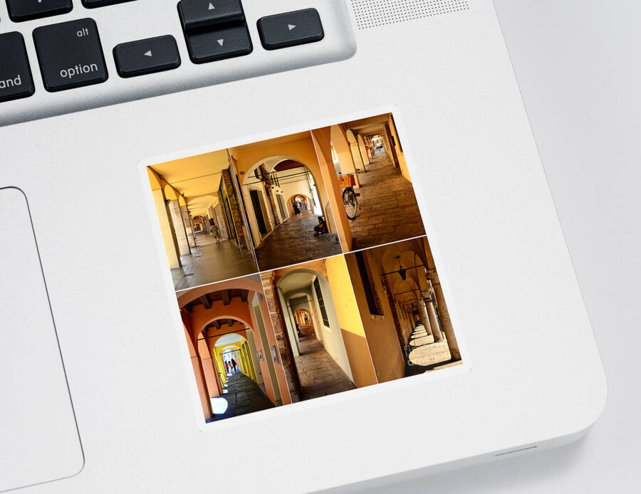 Italy Sticker featuring the photograph Porticos of Padua No 2 by Sabine Jacobs