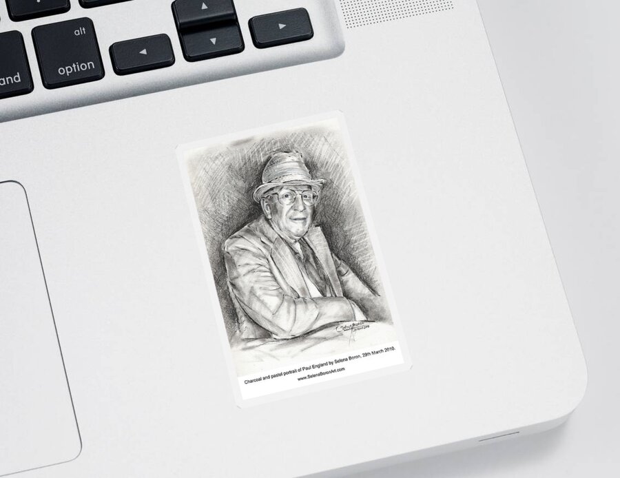 Portrait Sticker featuring the drawing Portrait of Paul England by Selena Boron
