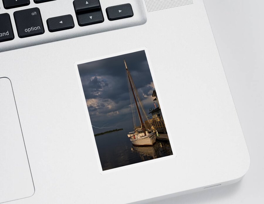 Sailboat Sticker featuring the photograph Preparing For The Storm by Flees Photos