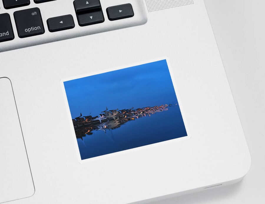 Seascape Sticker featuring the photograph Promenade in Blue by Spikey Mouse Photography