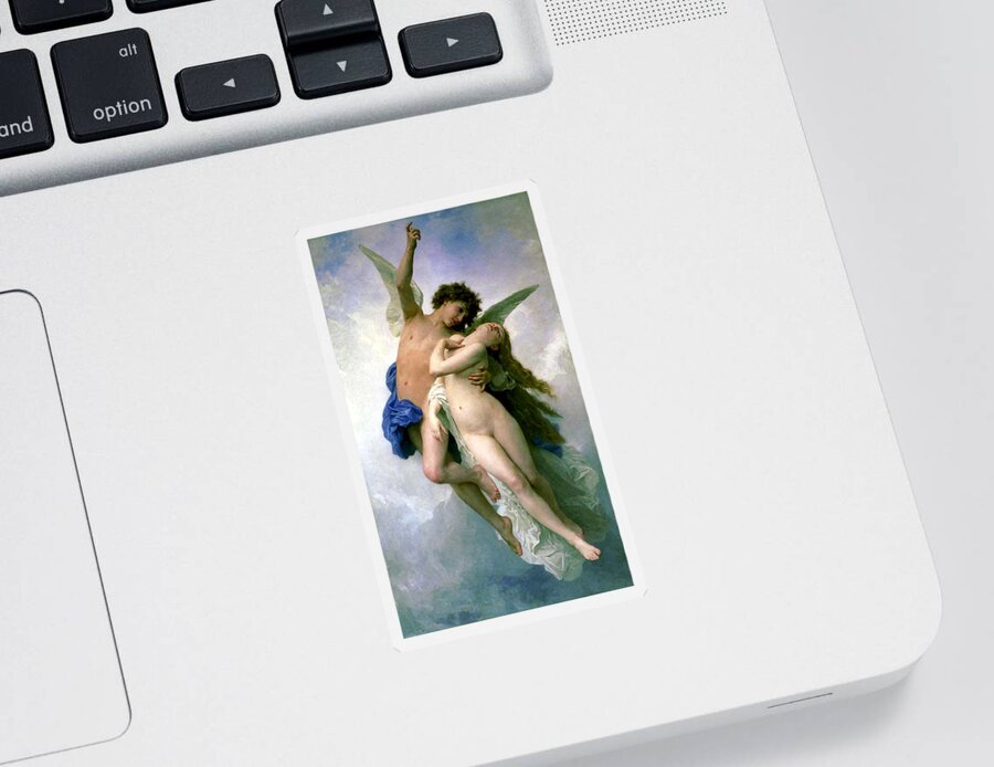 William Adolphe Bourguereau Sticker featuring the painting Psyche et LAmour by William Adolphe Bouguereau