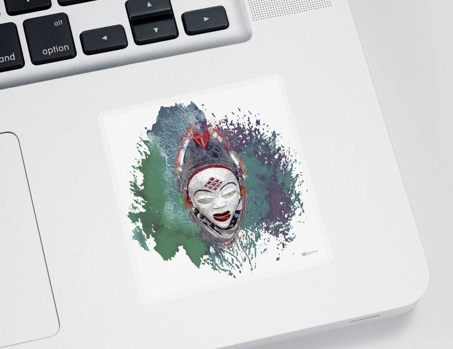 'treasures Of Africa' Collection By Serge Averbukh Sticker featuring the digital art Punu Mask - Maiden Spirit Mukudji by Serge Averbukh