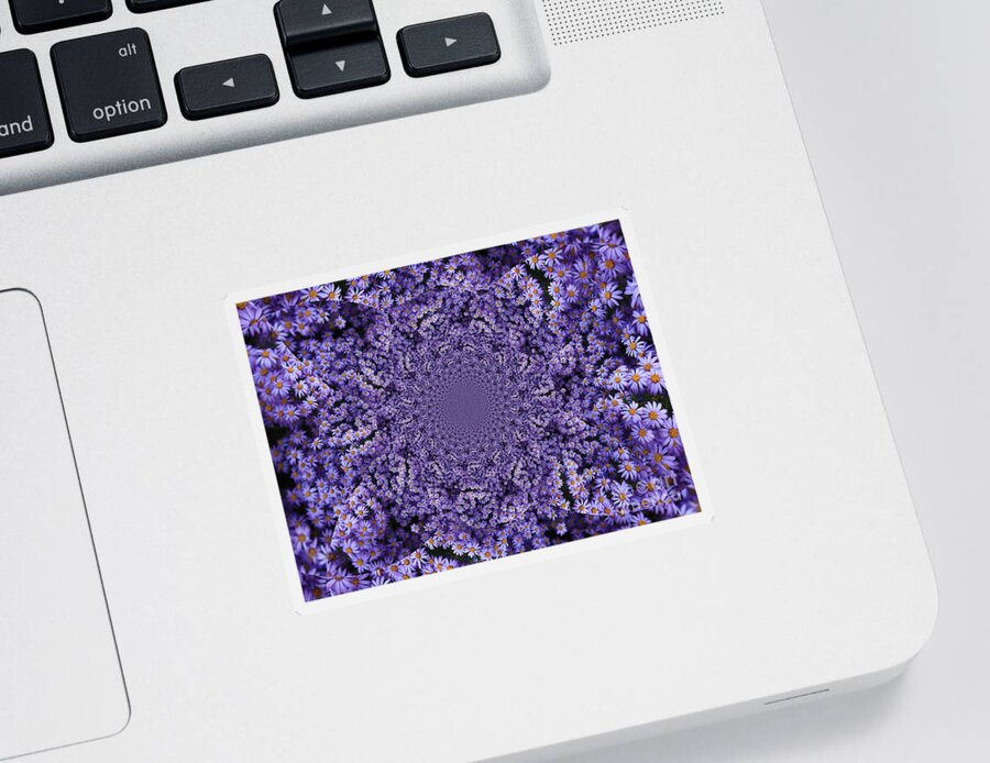 Kaleidoscope Sticker featuring the photograph Purple Flowers Kaleidoscope by Carol Groenen