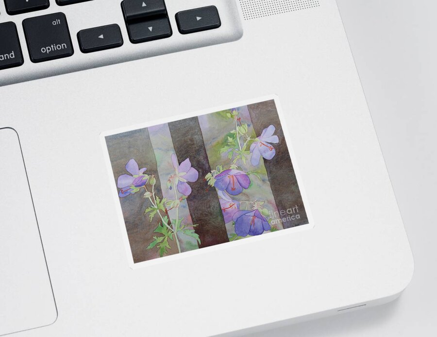 Purple Sticker featuring the painting Purple Ivy Geranium by Laurel Best