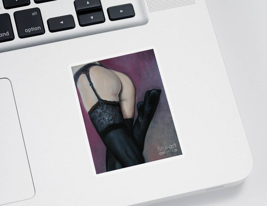 Noewi Sticker featuring the painting Racy Lacy by Jindra Noewi