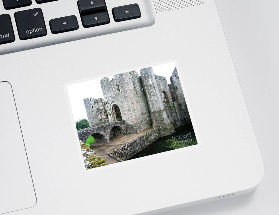 Medieval Castle Sticker featuring the painting Raglan by Denise Railey