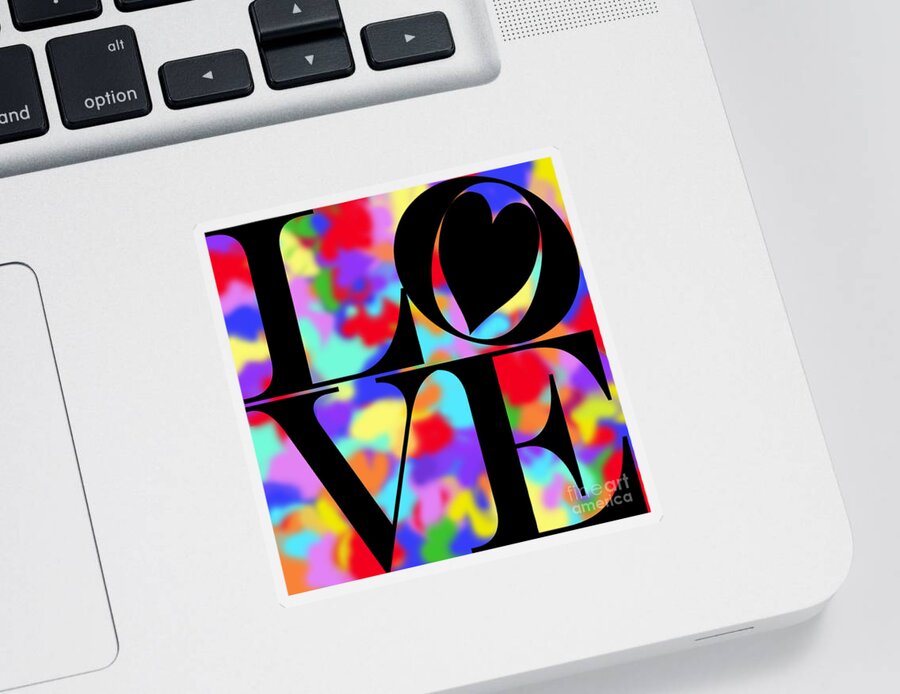 Kasia Sticker featuring the photograph Rainbow Love in Black by Kasia Bitner